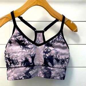 Pink Sport Sports Bra Size Medium Lavender/Black Tie Dye